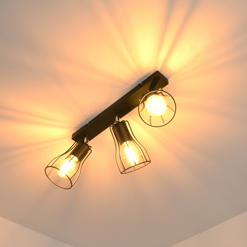 LED Oświetlenie punktowe TUBE II 3xE27/15W/230V czarny