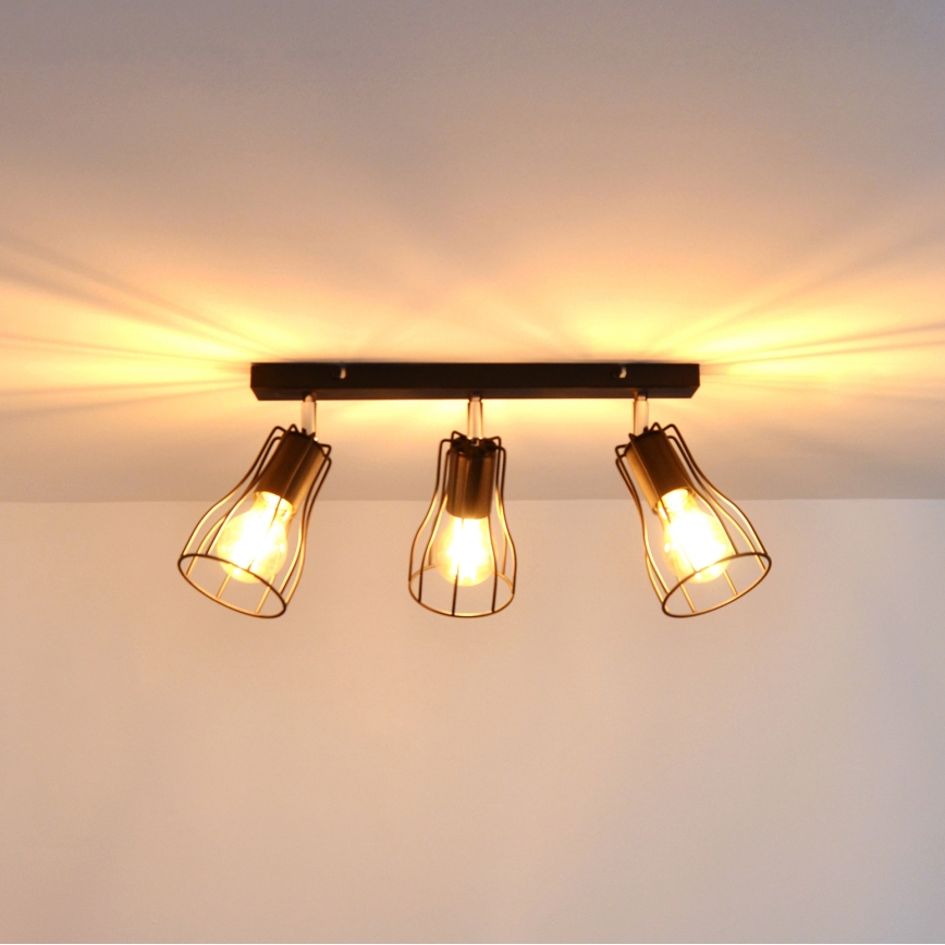 LED Oświetlenie punktowe TUBE II 3xE27/15W/230V czarny