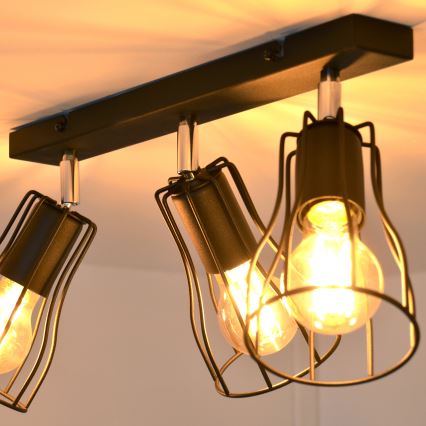 LED Oświetlenie punktowe TUBE II 3xE27/15W/230V czarny