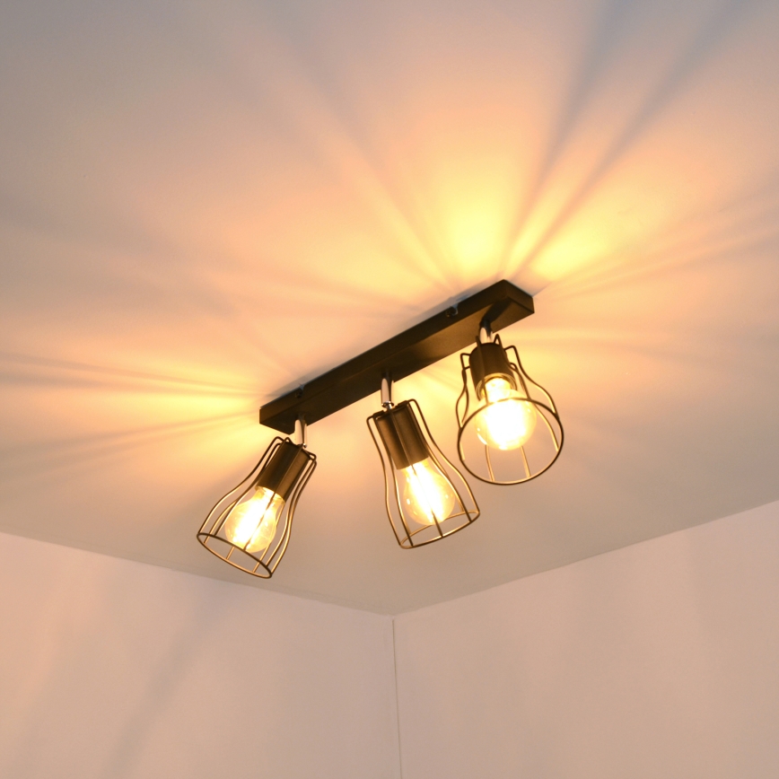 LED Oświetlenie punktowe TUBE II 3xE27/15W/230V czarny