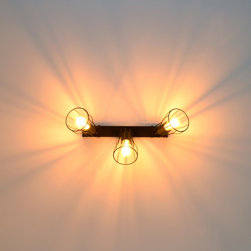 LED Oświetlenie punktowe TUBE II 3xE27/15W/230V czarny