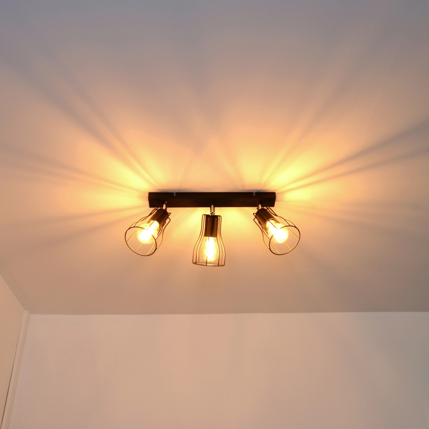 LED Oświetlenie punktowe TUBE II 3xE27/15W/230V czarny