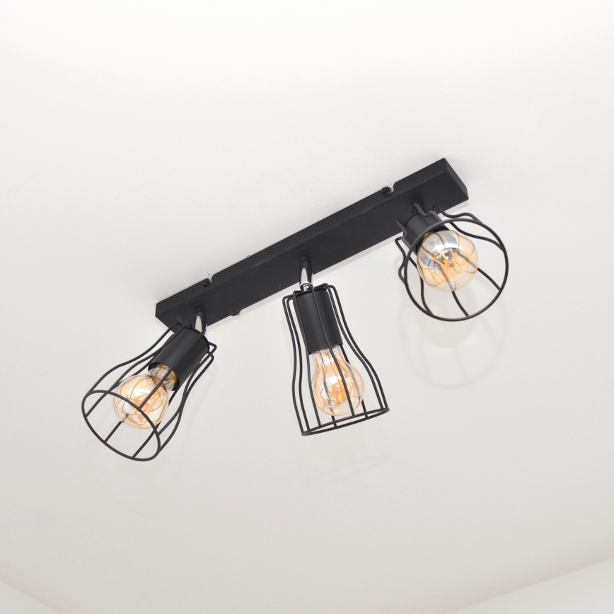 LED Oświetlenie punktowe TUBE II 3xE27/15W/230V czarny