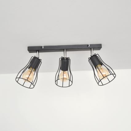 LED Oświetlenie punktowe TUBE II 3xE27/15W/230V czarny