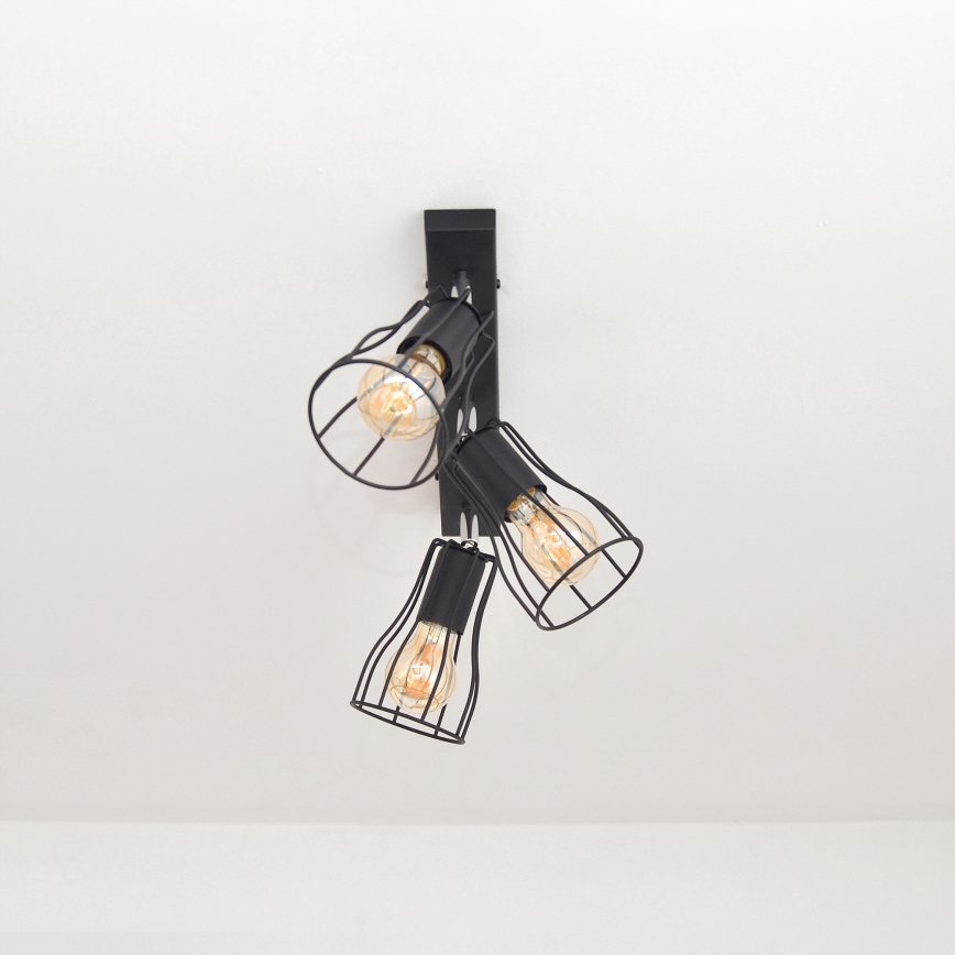 LED Oświetlenie punktowe TUBE II 3xE27/15W/230V czarny