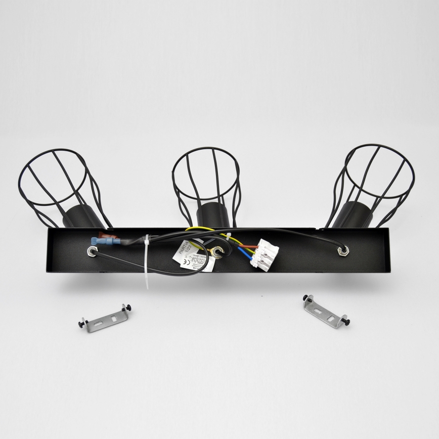 LED Oświetlenie punktowe TUBE II 3xE27/15W/230V czarny