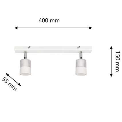 LED Oświetlenie punktowe TUBSSON 2xGU10/4,8W/230V biały/chrom błyszczący