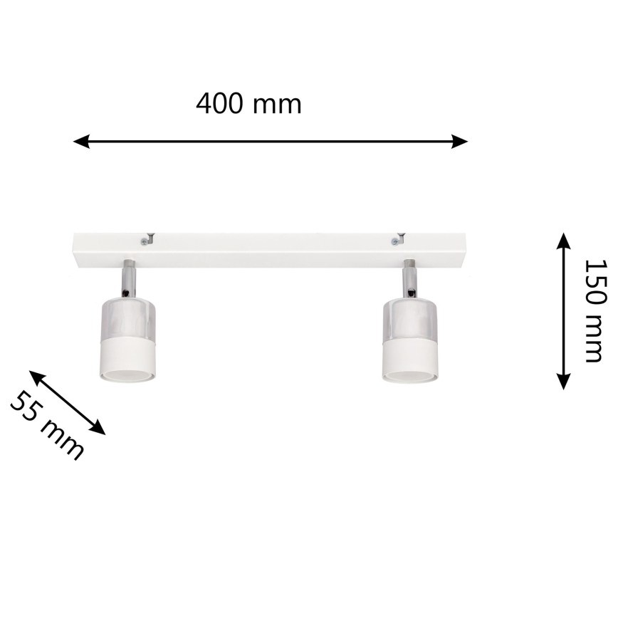 LED Oświetlenie punktowe TUBSSON 2xGU10/4,8W/230V biały/chrom błyszczący