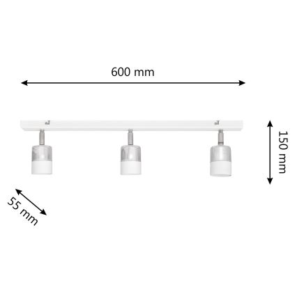 LED Oświetlenie punktowe TUBSSON 3xGU10/4,8W/230V biały/chrom błyszczący