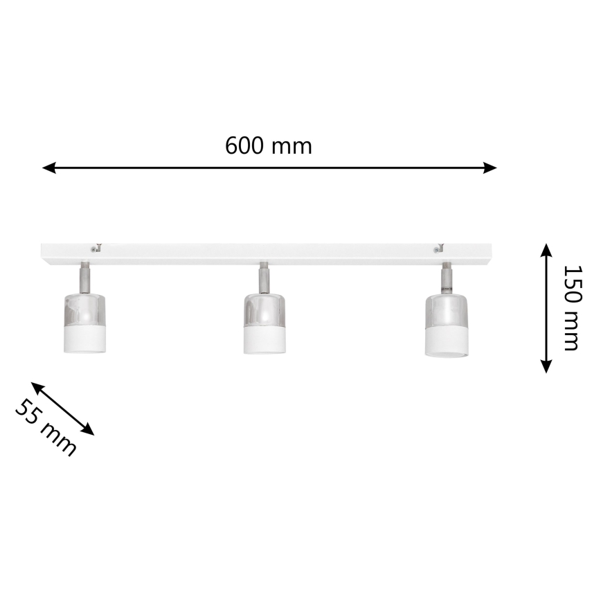 LED Oświetlenie punktowe TUBSSON 3xGU10/4,8W/230V biały/chrom błyszczący