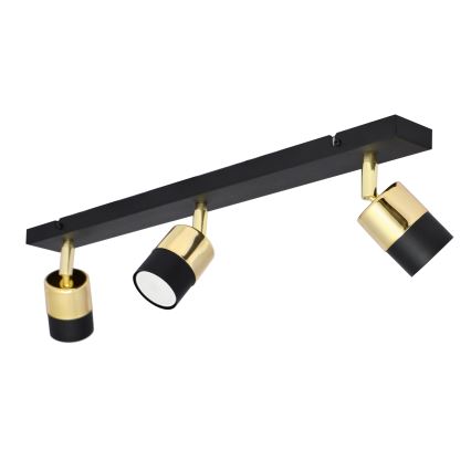 LED Oświetlenie punktowe TUBSSON 3xGU10/4,8W/230V czarne/złote