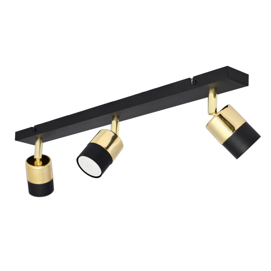 LED Oświetlenie punktowe TUBSSON 3xGU10/4,8W/230V czarne/złote