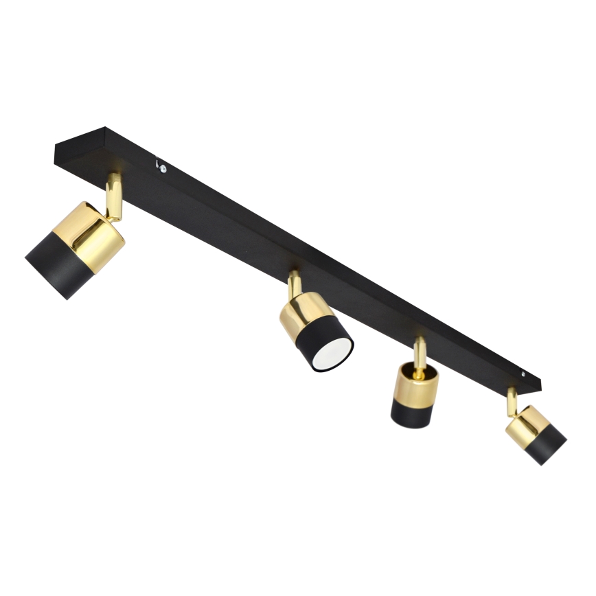 LED Oświetlenie punktowe TUBSSON 4xGU10/4,8W/230V czarne/złote