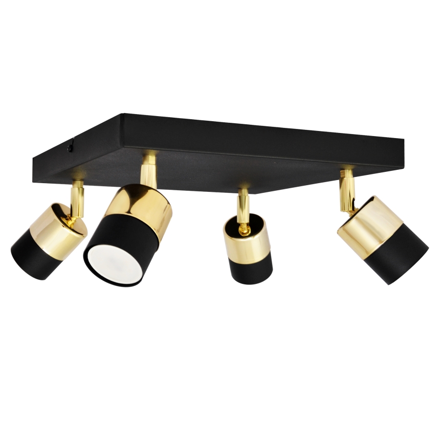 LED Oświetlenie punktowe TUBSSON 4xGU10/4,8W/230V czarne/złote