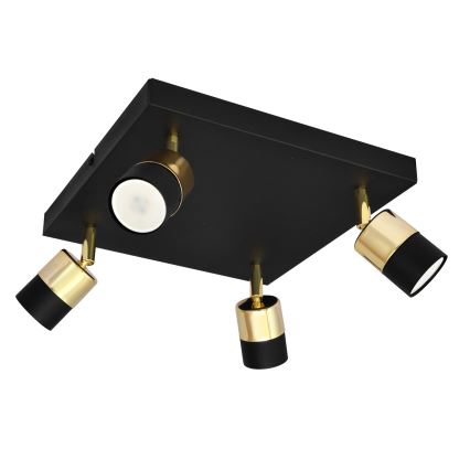 LED Oświetlenie punktowe TUBSSON 4xGU10/4,8W/230V czarne/złote