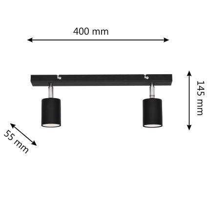 LED Oświetlenie punktowe TUNE 2xGU10/4,8W/230V czarny