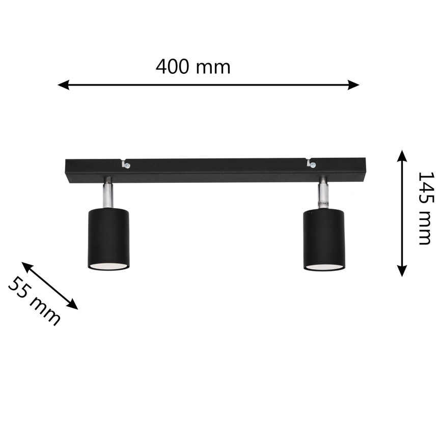 LED Oświetlenie punktowe TUNE 2xGU10/4,8W/230V czarny