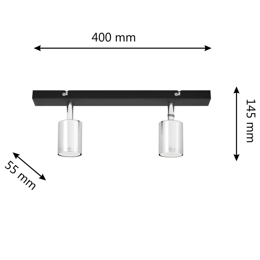 LED Oświetlenie punktowe TUNE 2xGU10/4,8W/230V matowy chrom/czarne