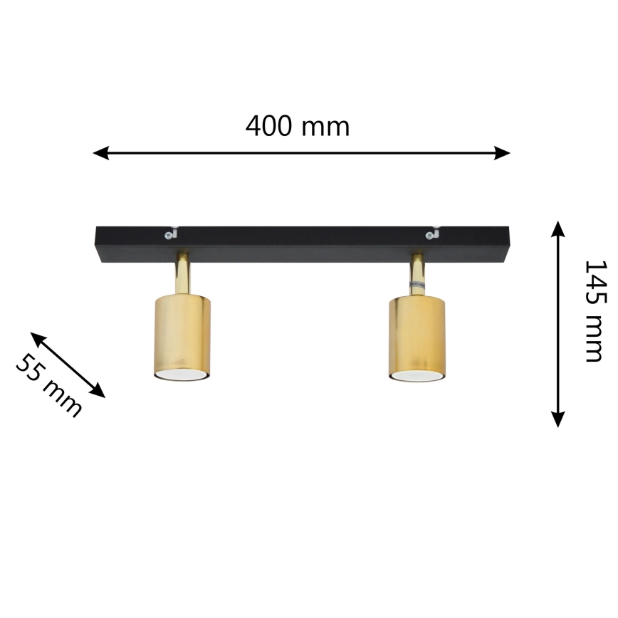 LED Oświetlenie punktowe TUNE 2xGU10/4,8W/230V złoty/czarny