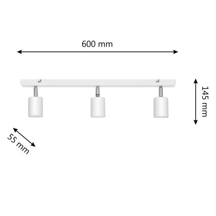 LED Oświetlenie punktowe TUNE 3xGU10/4,8W/230V biały