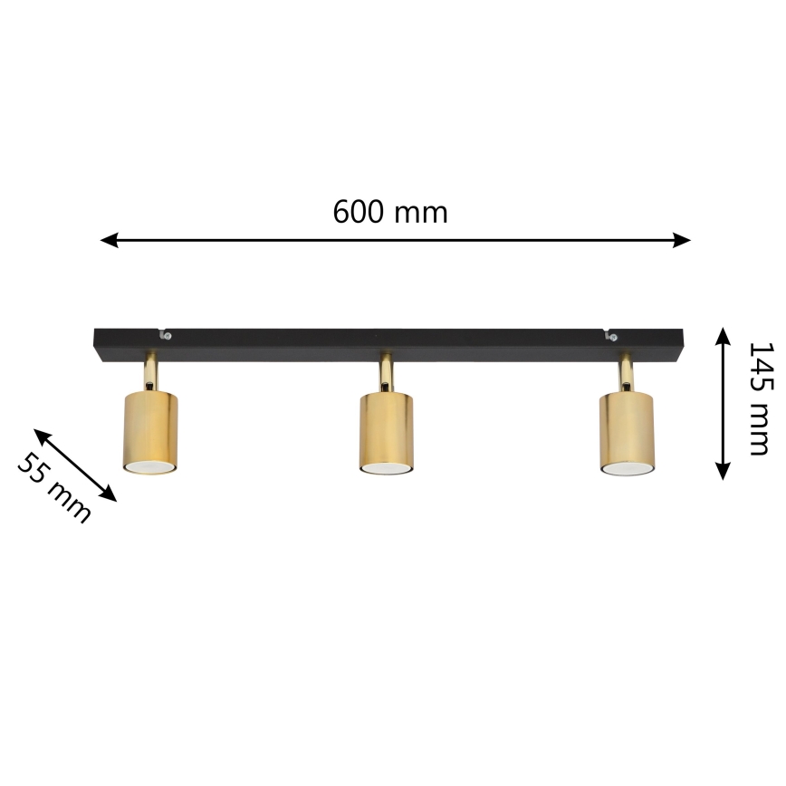 LED Oświetlenie punktowe TUNE 3xGU10/4,8W/230V złoty/czarny