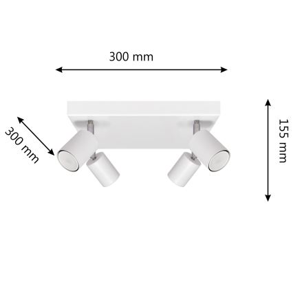 LED Oświetlenie punktowe TUNE 4xGU10/4,8W/230V biały