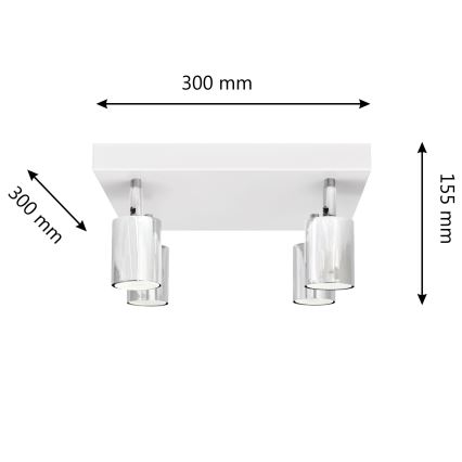 LED Oświetlenie punktowe TUNE 4xGU10/4,8W/230V matowy chrom/białe