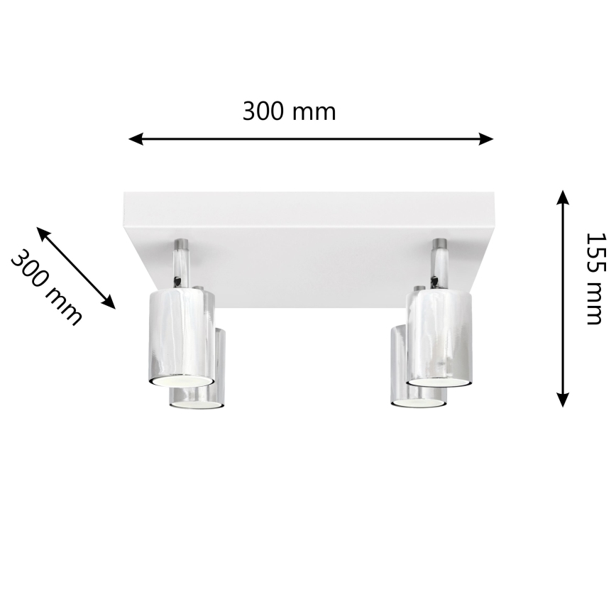 LED Oświetlenie punktowe TUNE 4xGU10/4,8W/230V matowy chrom/białe
