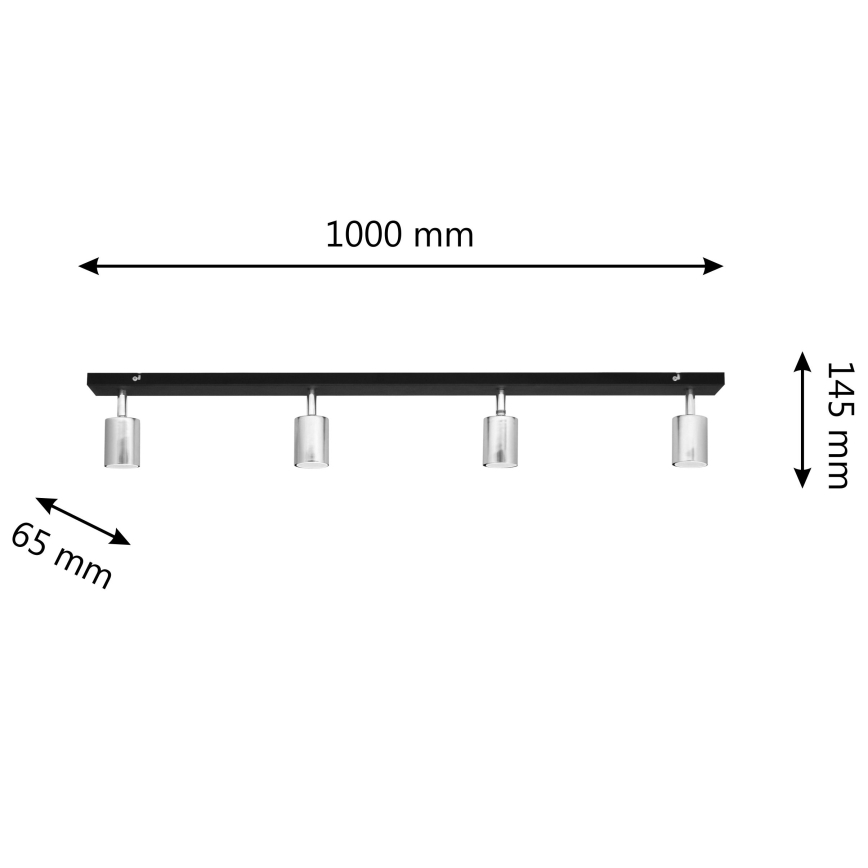 LED Oświetlenie punktowe TUNE 4xGU10/4,8W/230V matowy chrom/czarne