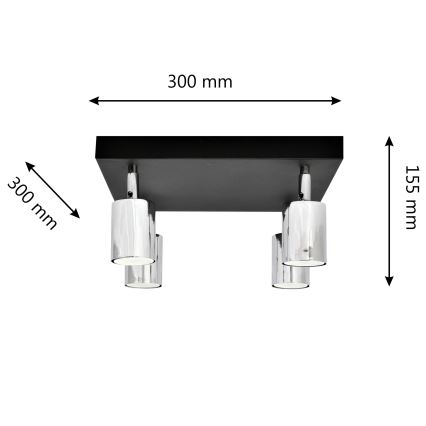 LED Oświetlenie punktowe TUNE 4xGU10/4,8W/230V matowy chrom/czarne