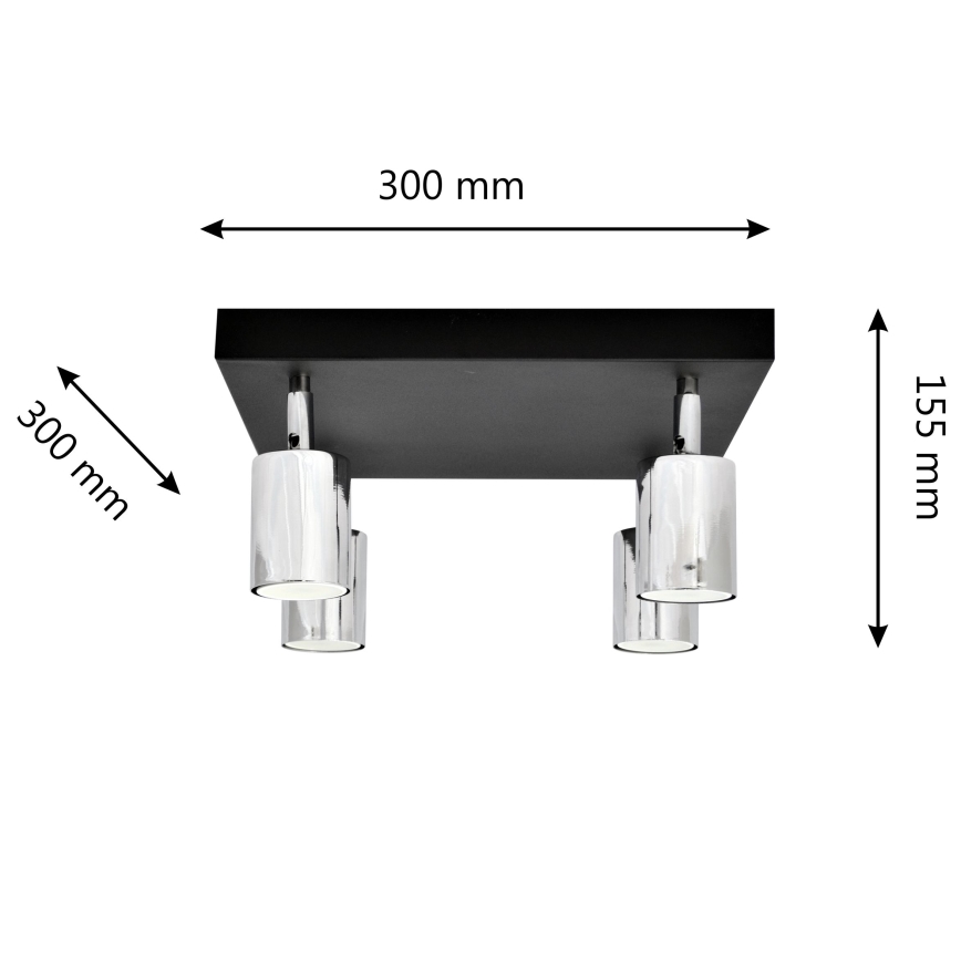 LED Oświetlenie punktowe TUNE 4xGU10/4,8W/230V matowy chrom/czarne