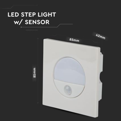 LED Oświetlenie schodowe z czujnikiem ruchu LED/3W/230V 4000K biały