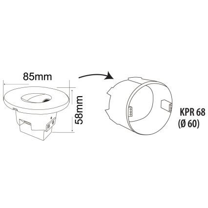 LED Oświetlenie schodowe zewnętrzne DECENTLY LED/1,5W/230V 3000/4000/6000K IP44 czarne