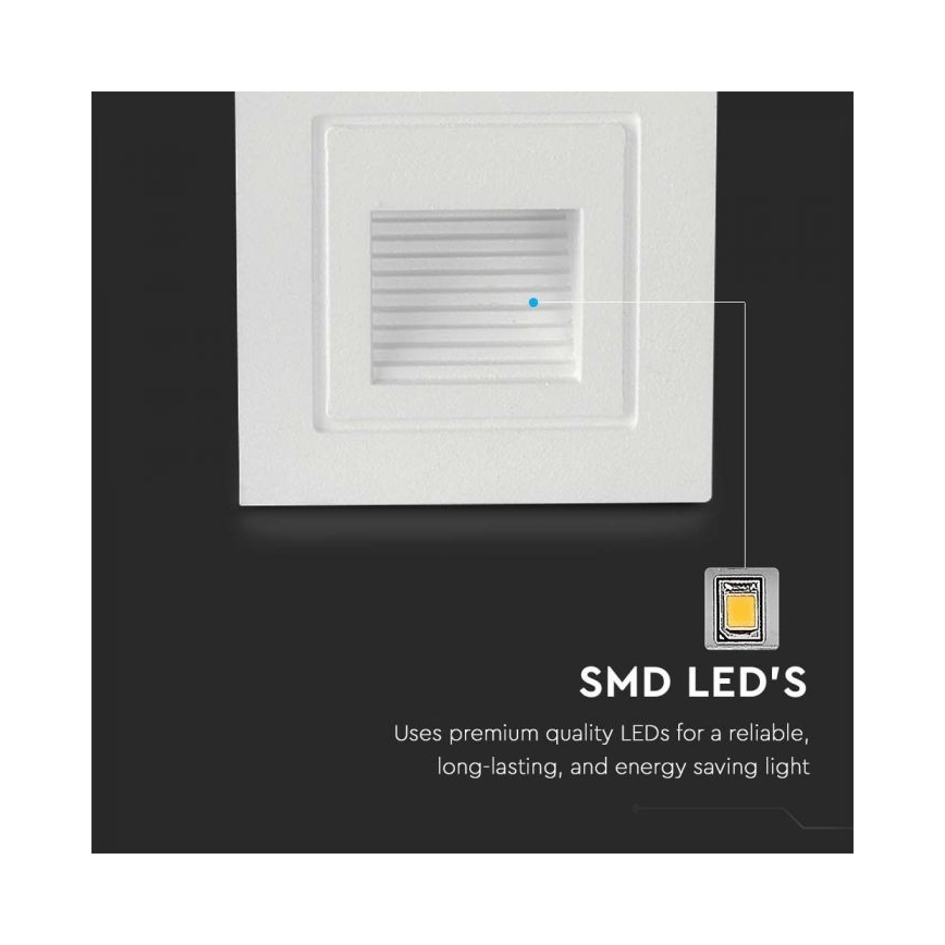 LED Oświetlenie schodowe zewnętrzne LED/3W/230V 3000K IP65 biała +