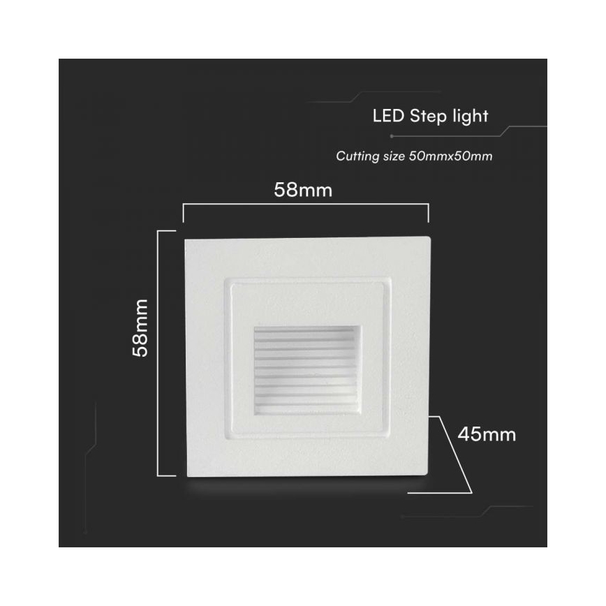 LED Oświetlenie schodowe zewnętrzne LED/3W/230V 3000K IP65 biała +