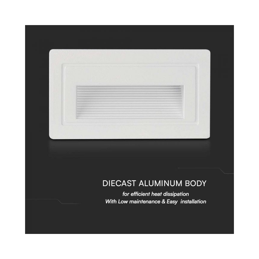 LED Oświetlenie schodowe zewnętrzne LED/3W/230V 3000K IP65 biała +