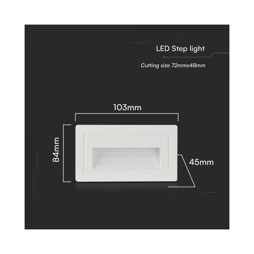 LED Oświetlenie schodowe zewnętrzne LED/3W/230V 3000K IP65 biała +