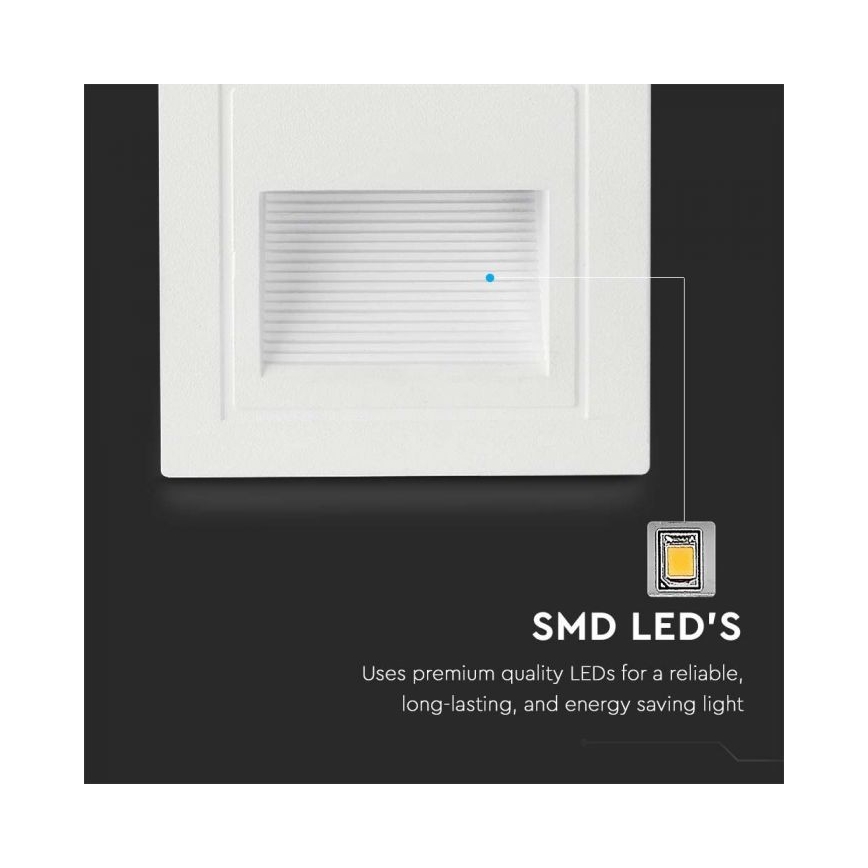 LED Oświetlenie schodowe zewnętrzne LED/5W/230V 3000K IP65 biała +