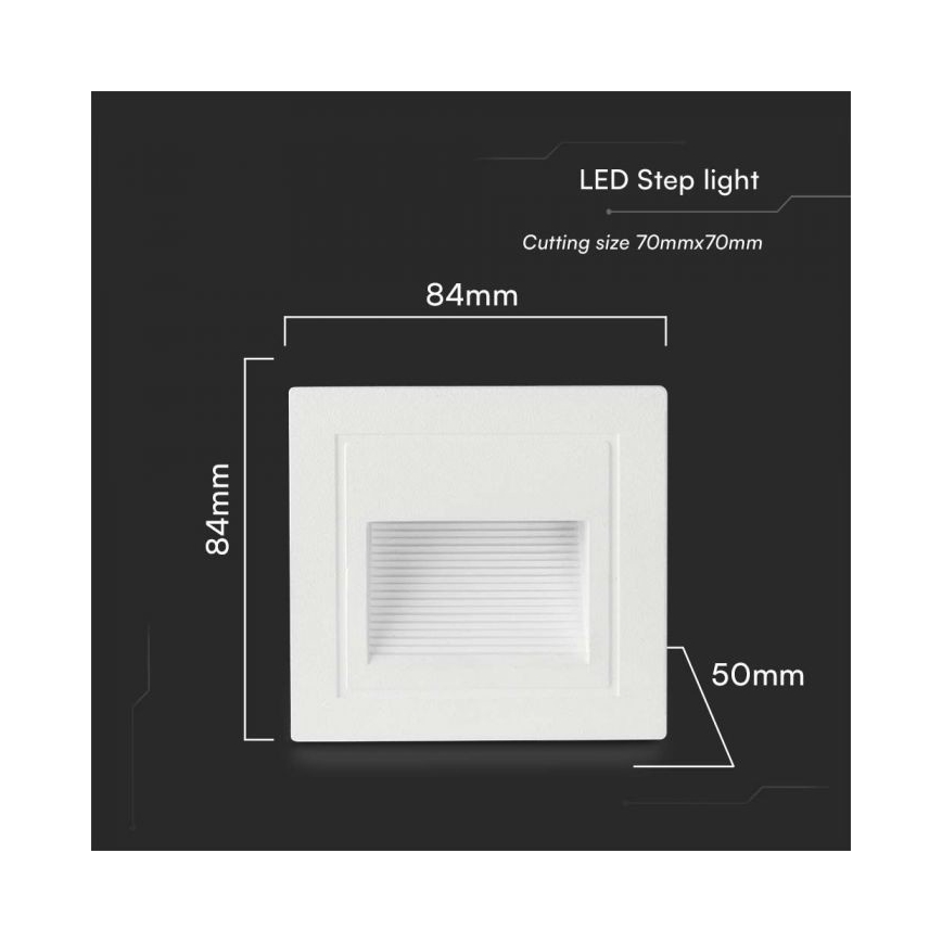 LED Oświetlenie schodowe zewnętrzne LED/5W/230V 3000K IP65 biała +