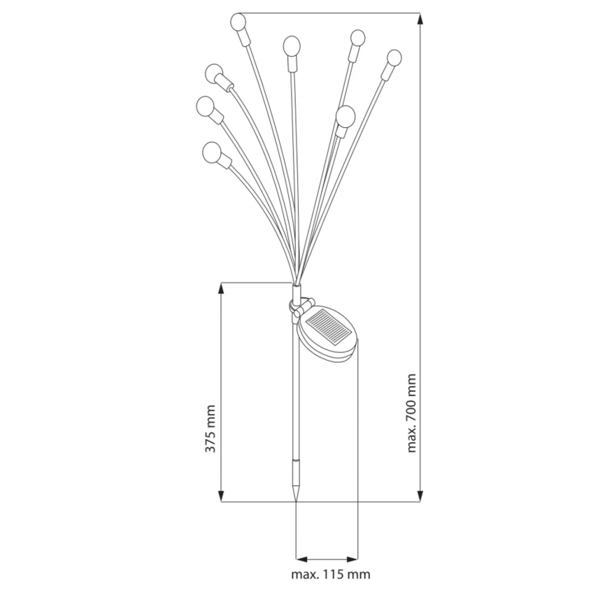 LED Oświetlenie solarne FIORINI 8xLED/1,2V 600 mAh IP44 czarny