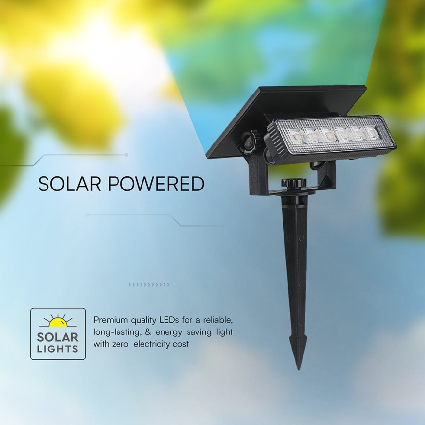 LED Oświetlenie solarne LED/0,9W/3,7V 3000K IP65 czarne