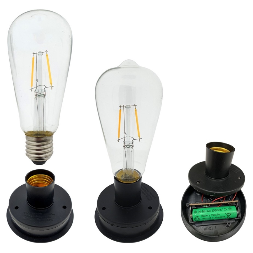 LED Oświetlenie solarne LORETA 1xE27/1,2V 600 mAh IP44