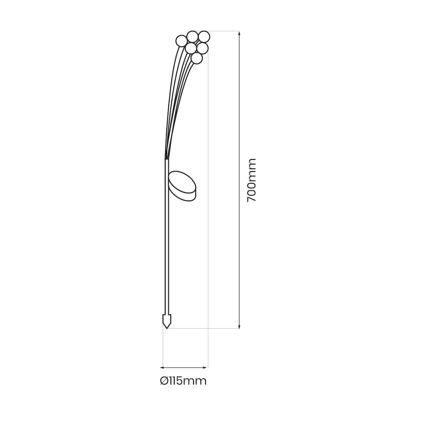 LED Oświetlenie solarne MULTI LED/0,06W/1,2V 150 mAh IP44 czarne
