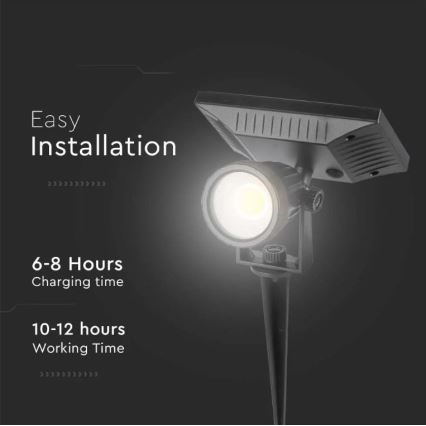 LED Oświetlenie solarne SPIKE LED/2W/5,5V IP65 3000K 1200 mAh