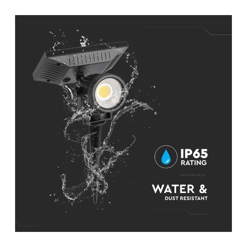 LED Oświetlenie solarne SPIKE LED/2W/5,5V IP65 3000K 1200 mAh