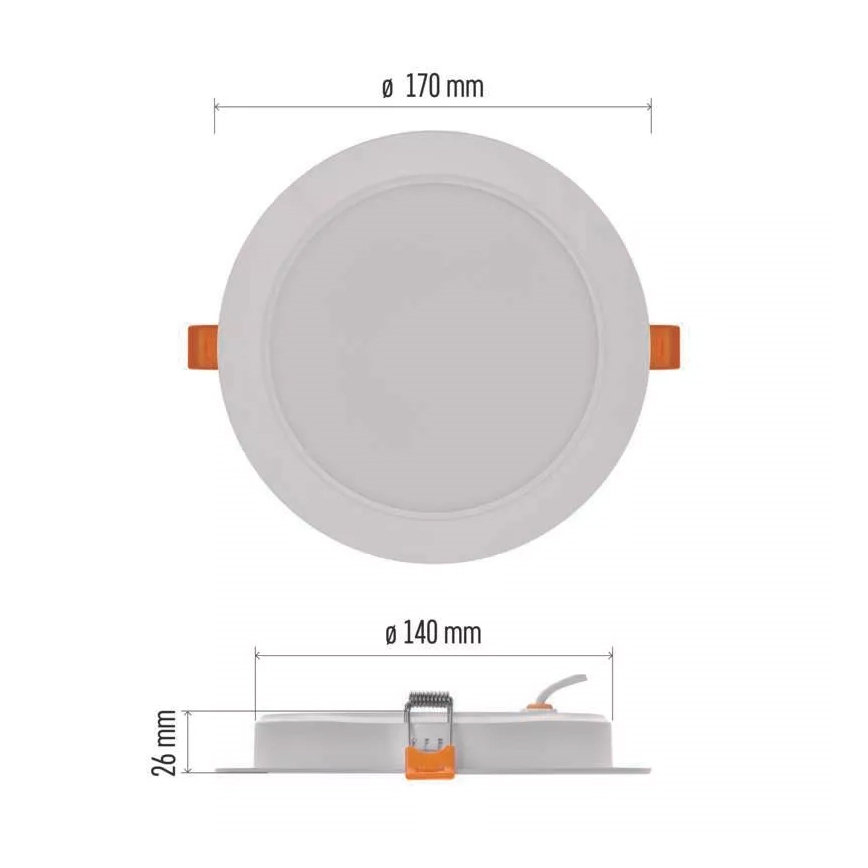 LED Oswietlenie wpuszczane LED/18W/230V śr. 17 cm biały