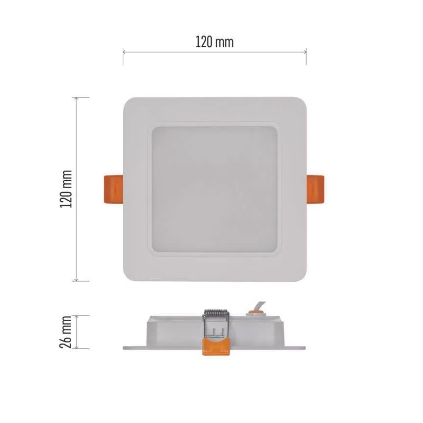 LED Oswietlenie wpuszczane LED/9W/230V 12x12 cm biały