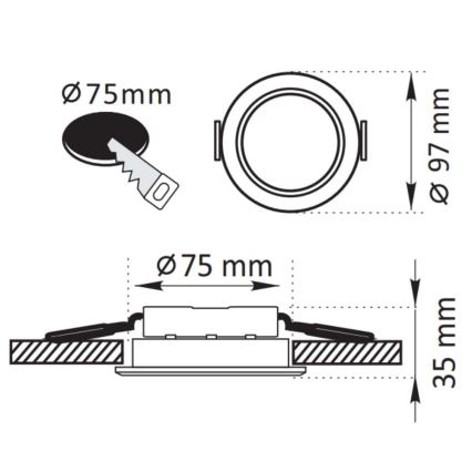 LED Oswietlenie wpuszczane ZOE LED/4,8W/230V srebrny