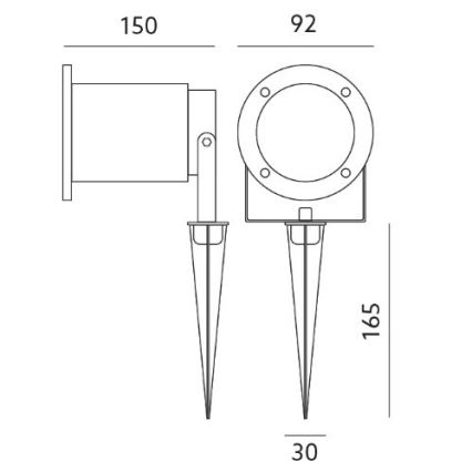 LED Oświetlenie zewnętrzne BLAKE 2 GU10/4W/230V IP65