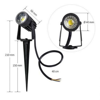 LED Oświetlenie zewnętrzne LED/3W/230V 4000K IP67 czarny